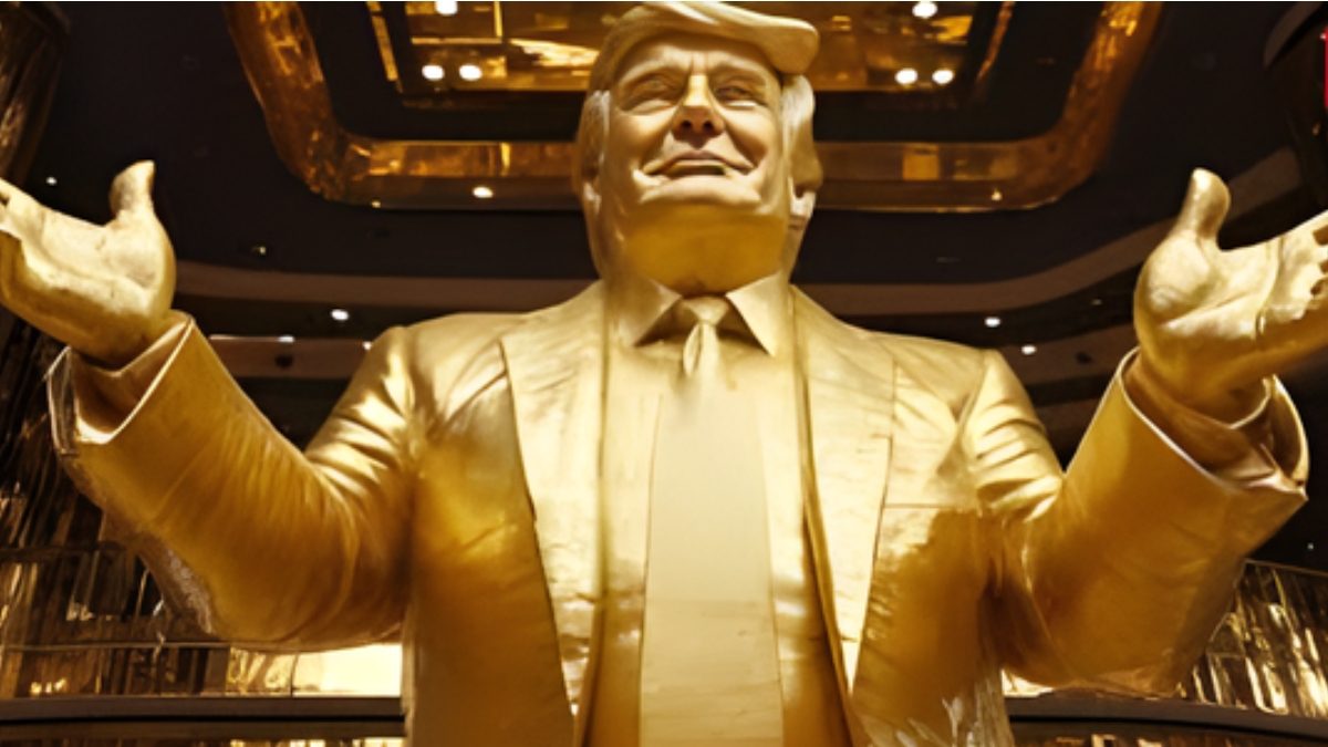 Gold Trump Statue